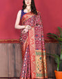 Conflate Maroon Patola Silk Saree with Angelic Blouse Piece