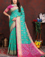 Ornate Sea Green Soft Banarasi Silk Saree With Panache Blouse Piece