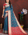 Luminous Teal Blue Soft Banarasi Silk Saree With Seraphic Blouse Piece