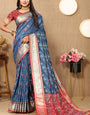 Scrumptious Blue Soft Banarasi Silk Saree With Engaging Blouse Piece