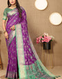 Felicitous Purple Soft Banarasi Silk Saree With Fantabulous Blouse Piece