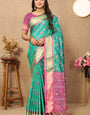 Resplendent Sea Green Soft Banarasi Silk Saree With Quintessential Blouse Piece