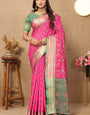 Ratatouille Dark Pink Soft Banarasi Silk Saree With Snazzy Blouse Piece