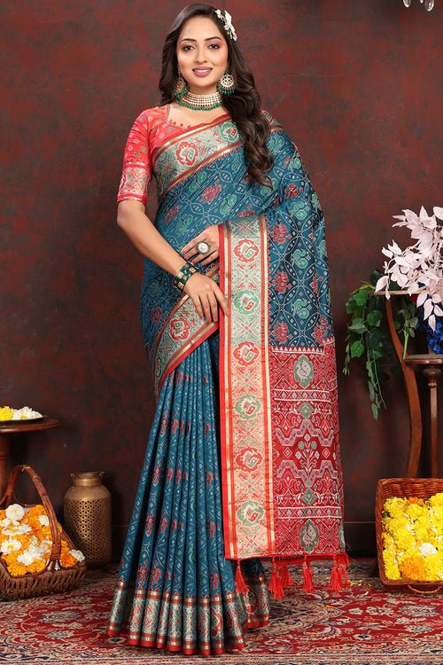 Load image into Gallery viewer, Whimsical Blue Soft Banarasi Silk Saree With Incomparable Blouse Piece
