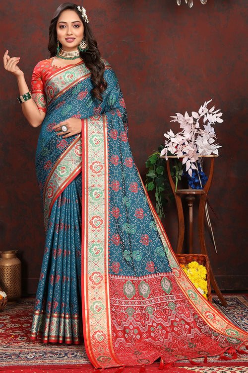 Load image into Gallery viewer, Whimsical Blue Soft Banarasi Silk Saree With Incomparable Blouse Piece
