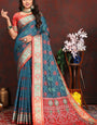 Whimsical Blue Soft Banarasi Silk Saree With Incomparable Blouse Piece