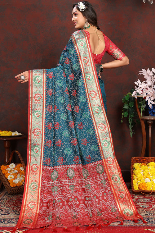 Load image into Gallery viewer, Whimsical Blue Soft Banarasi Silk Saree With Incomparable Blouse Piece
