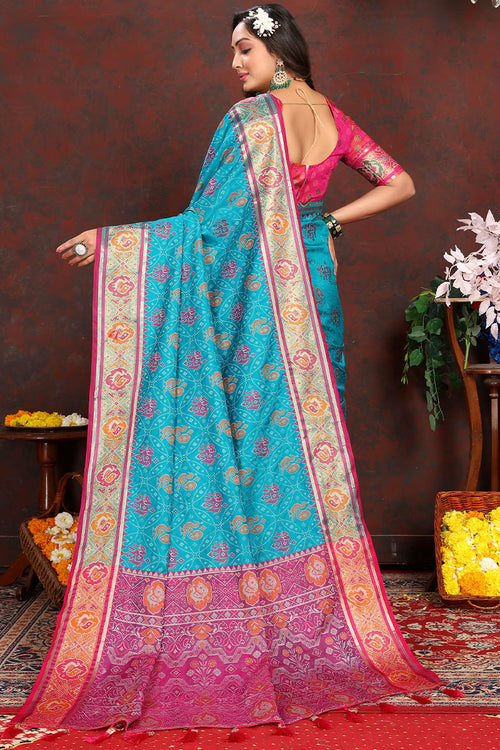 Load image into Gallery viewer, Propinquity Firozi Soft Banarasi Silk Saree With Petrichor  Blouse Piece
