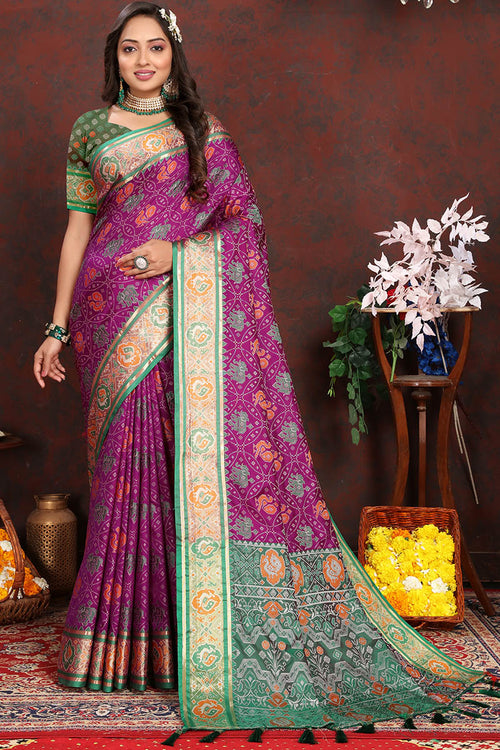 Load image into Gallery viewer, Lissome Purple Soft Banarasi Silk Saree With Diaphanous Blouse Piece
