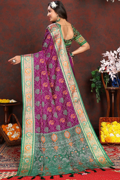 Load image into Gallery viewer, Lissome Purple Soft Banarasi Silk Saree With Diaphanous Blouse Piece
