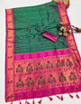 Conflate Rama Paithani Silk Saree With Desultory Blouse Piece