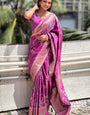 Enigmatic Purple Soft Banarasi Silk Saree With Quixotic Blouse Piece