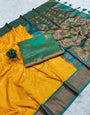 Cynosure Yellow Paithani Silk Saree With Tantalizing Blouse Piece