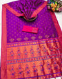 Ravishing Purple Paithani Silk Saree With Enamoring Blouse Piece