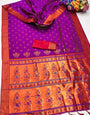 Winsome Purple Paithani Silk Saree With Prodigal Blouse Piece