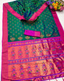 Petrichor Rama Paithani Silk Saree With Ephemeral Blouse Piece