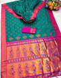 Fairytale Sea Green Paithani Silk Saree With Fancifull Blouse Piece