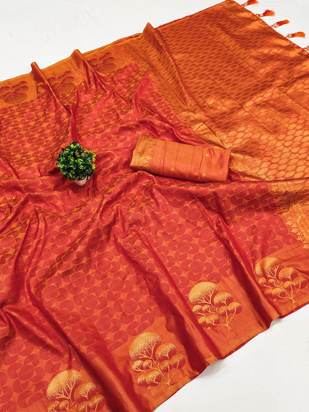 Winsome Red Soft Banarasi Silk Saree With Aplomb Blouse Piece