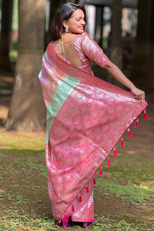 Load image into Gallery viewer, Fantabulous Multicolor Soft Banarasi Silk Saree With Sumptuous Blouse Piece
