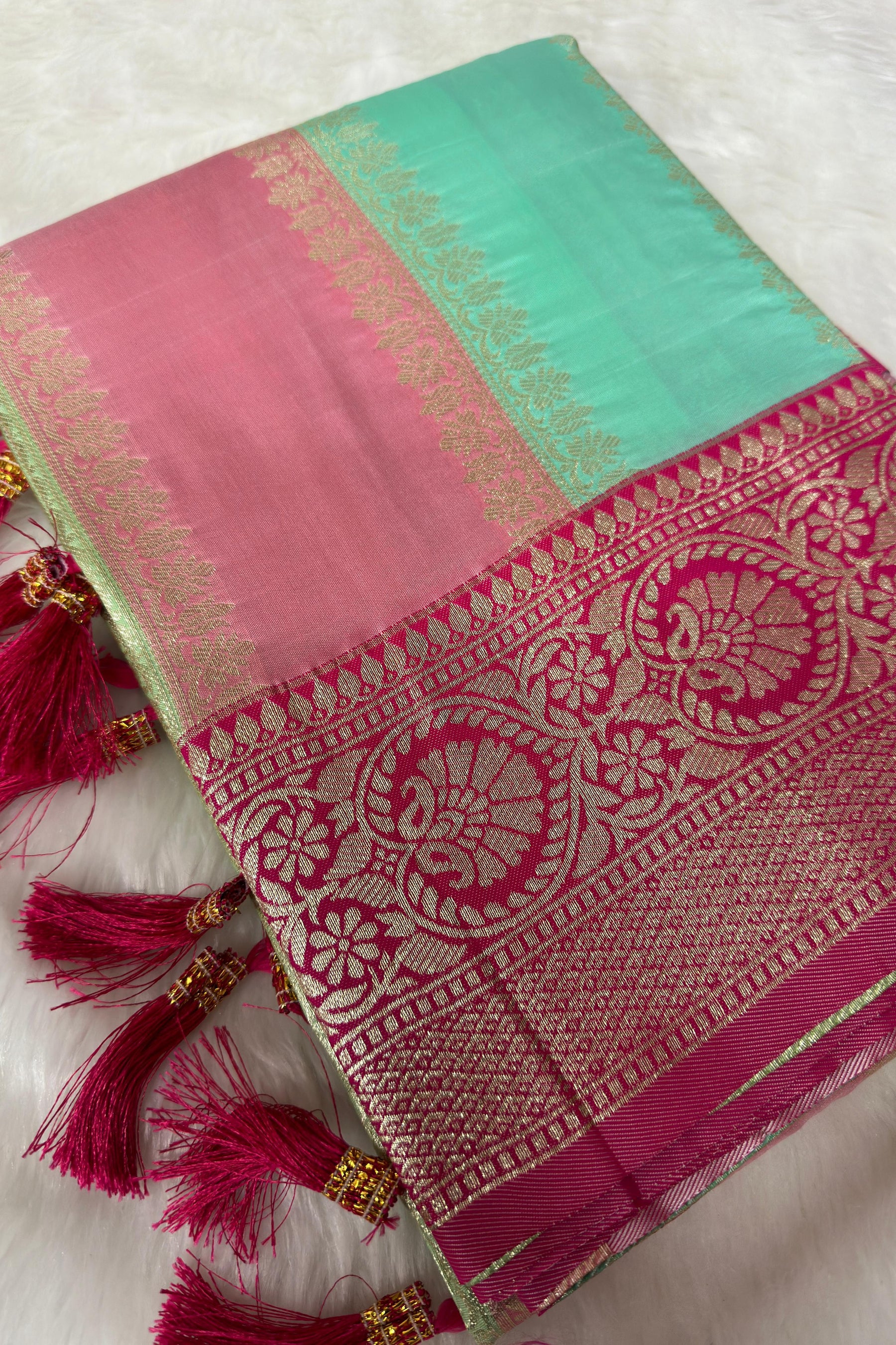 Fantabulous Multicolor Soft Banarasi Silk Saree With Sumptuous Blouse Piece