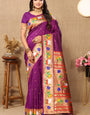 Resonant Purple Paithani Silk Saree With Posh Blouse Piece