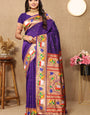 Proficient Royal Purple Paithani Silk Saree With Enchanting Blouse Piece