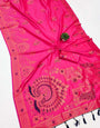 Comely Dark Pink Paithani Silk Saree With Demesne Blouse Piece