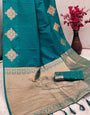 Scintilla Rama Pink Soft Banarasi Silk Saree With Snazzy Blouse Piece