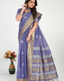 Ethnic Lavendor Silk Saree With Adorable Blouse Piece