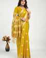 Desirable Yellow Cotton Silk Saree With Twirling Blouse Piece