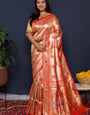 Ideal Red Paithani Silk Saree With Seraphic Blouse Piece