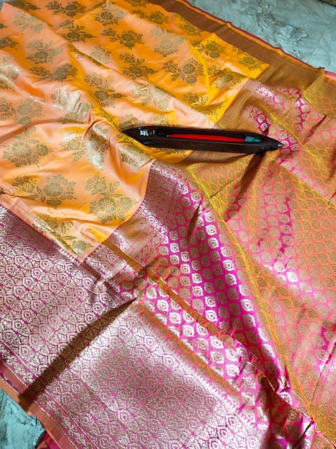 Load image into Gallery viewer, Luxuriant Peach Kanjivaram Silk With Alluring Blouse Piece
