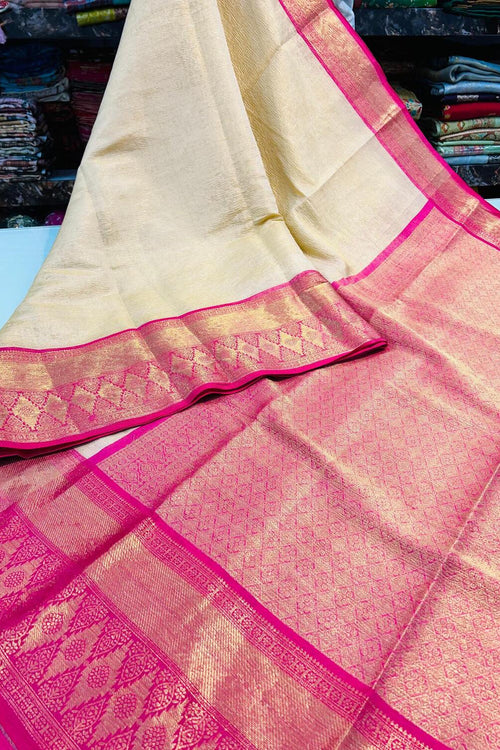 Load image into Gallery viewer, Jazzy Beige Soft Tissue Silk Saree With Blissful Blouse Piece
