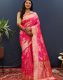 Propinquity Dark Pink Soft Banarasi Silk Saree With Ineffable Blouse Piece