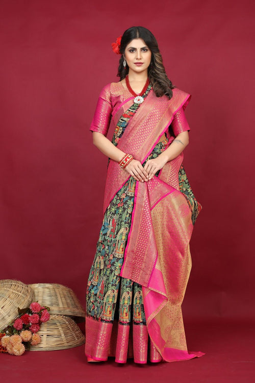 Load image into Gallery viewer, Classic Black Soft Silk Saree With Adoring Blouse Piece
