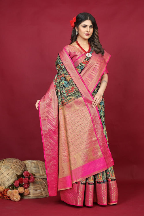 Load image into Gallery viewer, Classic Black Soft Silk Saree With Adoring Blouse Piece
