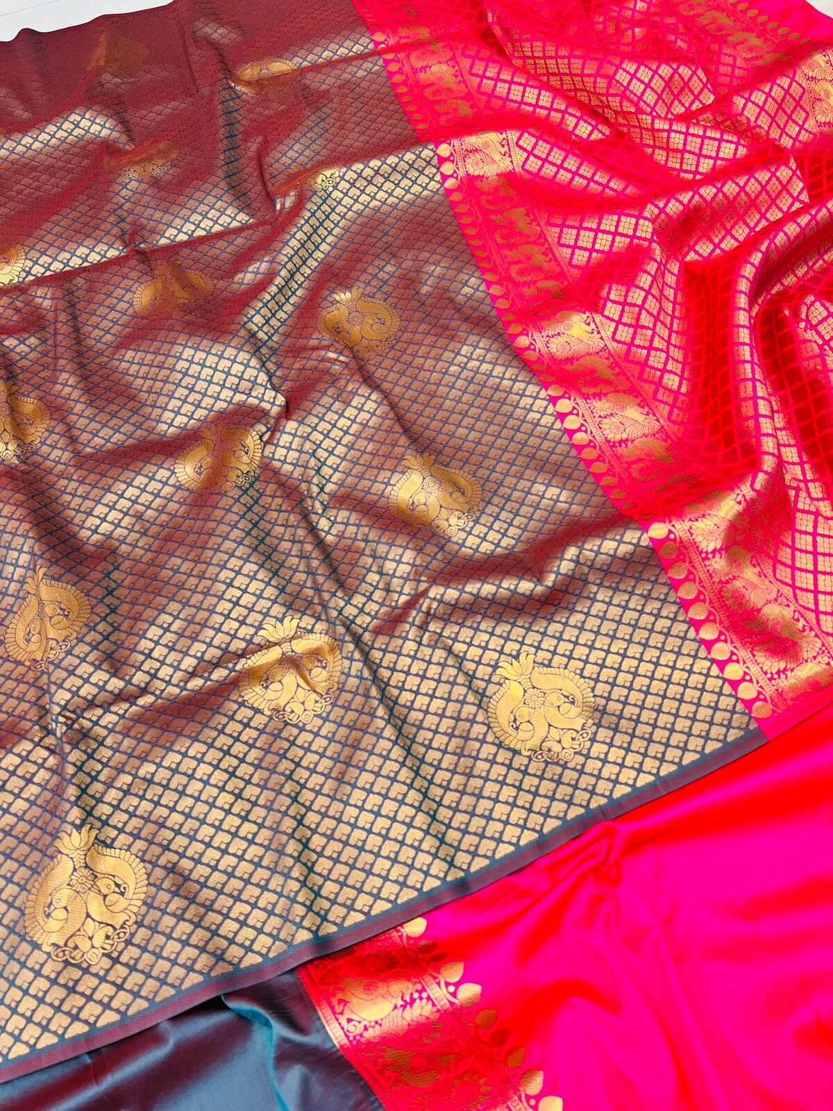 Precious Grey Soft Silk Saree With Incredible Blouse Piece