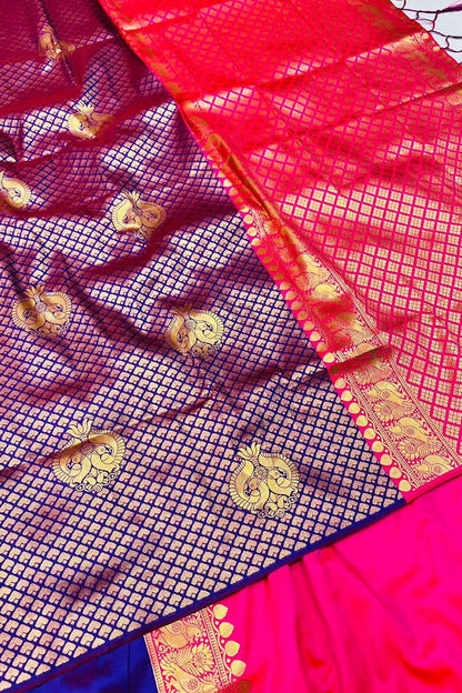 Twirling Purple Soft Silk Saree With Incredible Blouse Piece