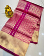 Vestigial Dark Pink Kanjivaram Silk With Amiable Blouse Piece
