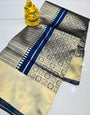 Surreptitious Navy Blue Kanjivaram Silk With Incredible Blouse Piece