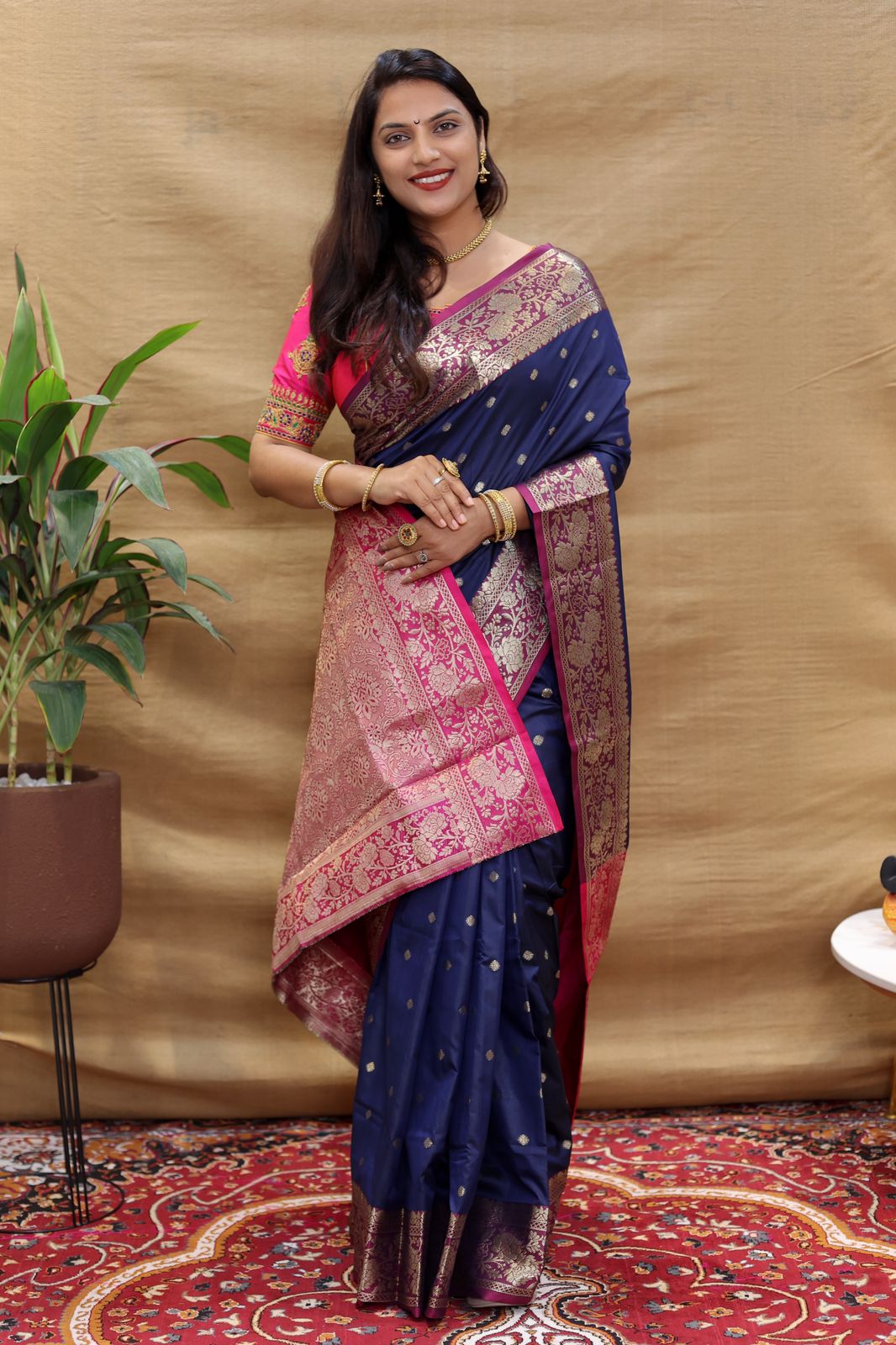 Nakshatra Nagesh elevates her traditional style game in a blue silk saree!