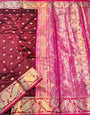 Classic Maroon Soft Banarasi Silk Saree With Angelic Blouse