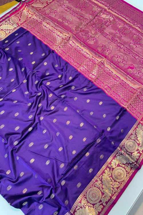 Load image into Gallery viewer, Brood Royal Blue Soft Banarasi Silk Saree With Cynosure Blouse
