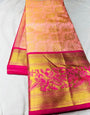 Extraordinary Baby Pink Soft Banarasi Silk Saree With Impressive Blouse Piece