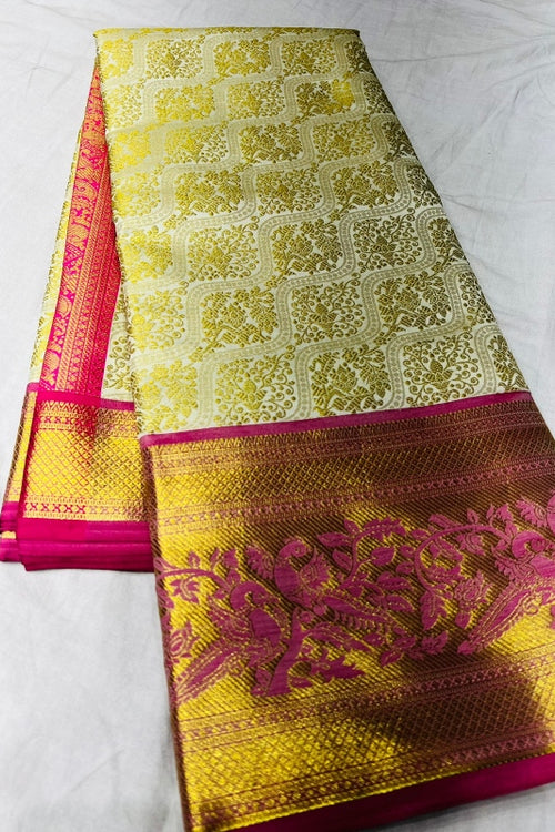 Load image into Gallery viewer, Lovely Beige Soft Banarasi Silk Saree With Impressive Blouse Piece
