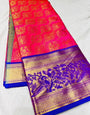 Sophisticated Dark Pink Soft Banarasi Silk Saree With Impressive Blouse Piece