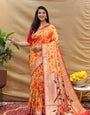 Glowing Yellow Paithani Silk Saree With Ravishing Blouse Piece
