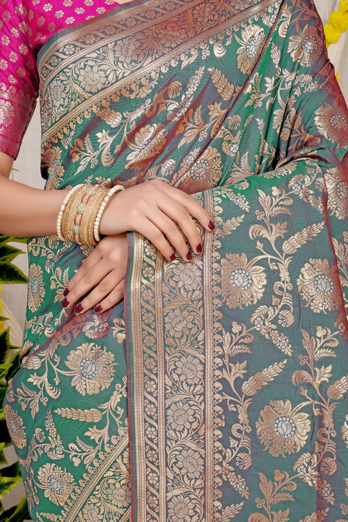 Load image into Gallery viewer, Gratifying Grey Soft Banarasi Silk Saree With Nemesis Blouse Piece
