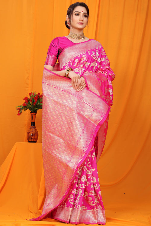 Load image into Gallery viewer, Stunning Dark Pink Kanjivaram Silk With Scintilla Blouse Piece
