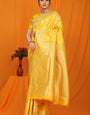 Outstanding Yellow Kanjivaram Silk With Scintilla Blouse Piece